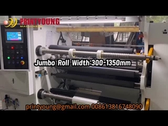 PRY-D1300 PLC-gecontroleerde hogesnelheidsplastiekfilmpapier Jumbo Roll Slitting and Rewinding Machine