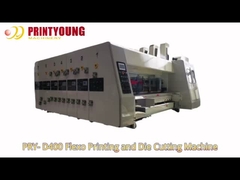 PRY-D400 Automatische loodrand 4 kleuren Flexo Printing Slotting Die Cutting Machine met Stacker
